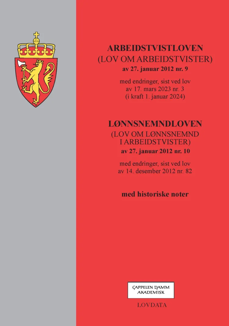 Omslag Arbeidstvistloven og lønnsnemndloven (Heftet)