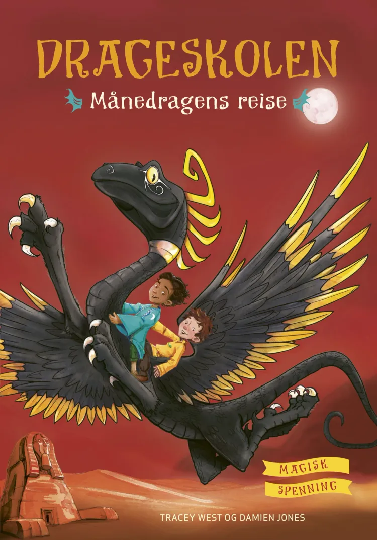 Omslag Drageskolen 6: Månedragens reise av Tracey West (Innbundet)