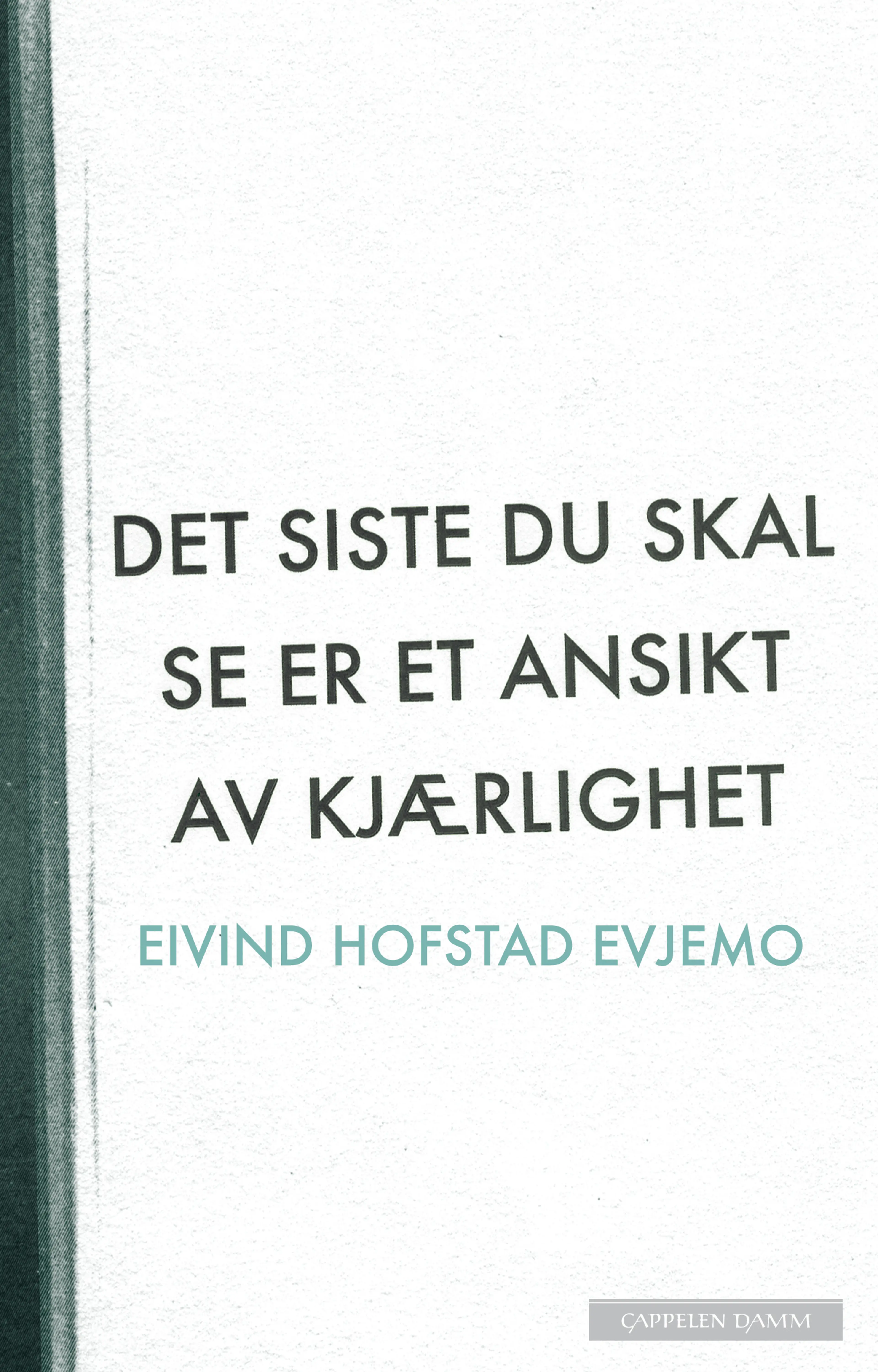 Omslag Det siste du skal se er et ansikt av kjærlighet av Eivind Hofstad Evjemo (Innbundet)
