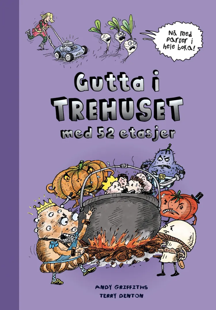Omslag Gutta i trehuset med 52 etasjer praktutgave i farger av Andy Griffiths og Terry Denton (Innbundet)