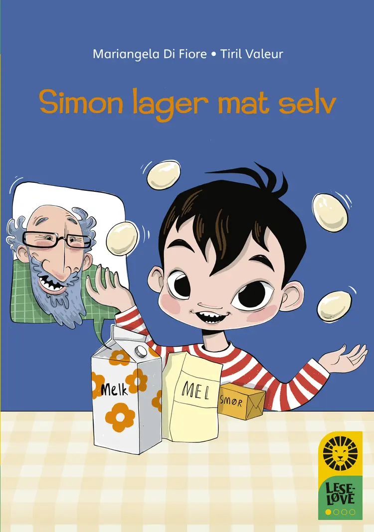 Omslag Leseløve nivå 1 - Simon lager mat selv av Mariangela Di Fiore (Innbundet)
