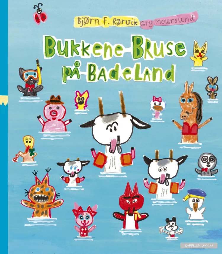 Omslag Bukkene Bruse på badeland av Bjørn F. Rørvik og Gry Moursund (Ebok)