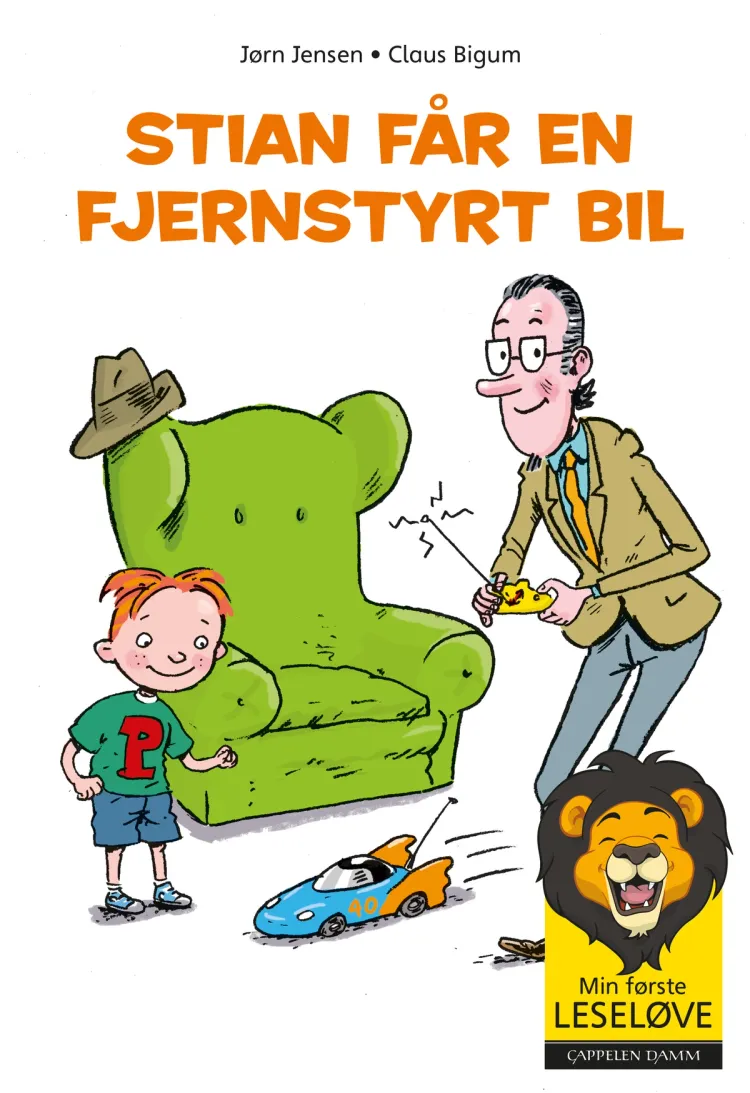 Omslag Min første leseløve - Stian får en fjernstyrt bil av Jørn Jensen (Innbundet)