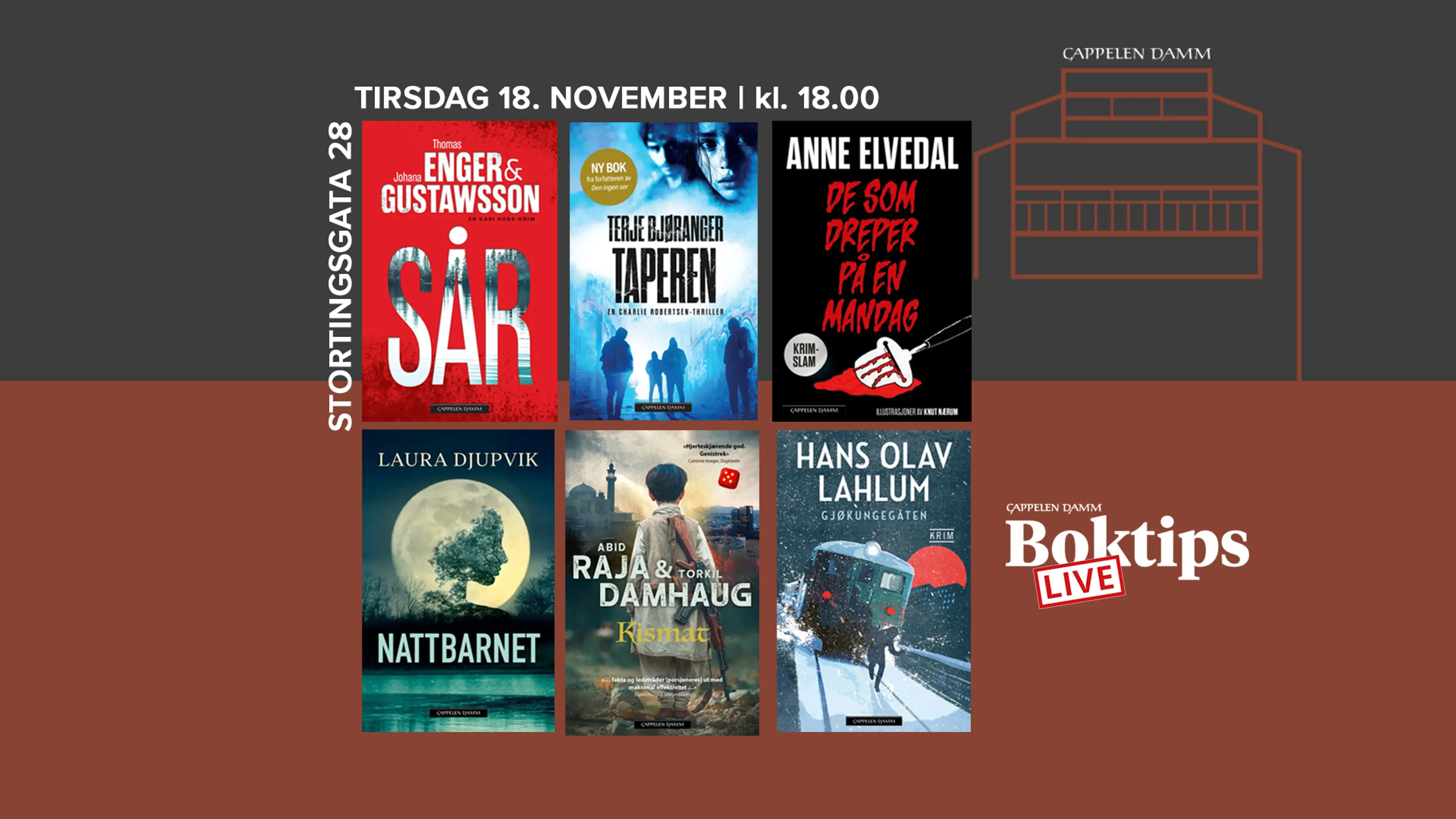 Velkommen til Boktips LIVE - Krimkveld!