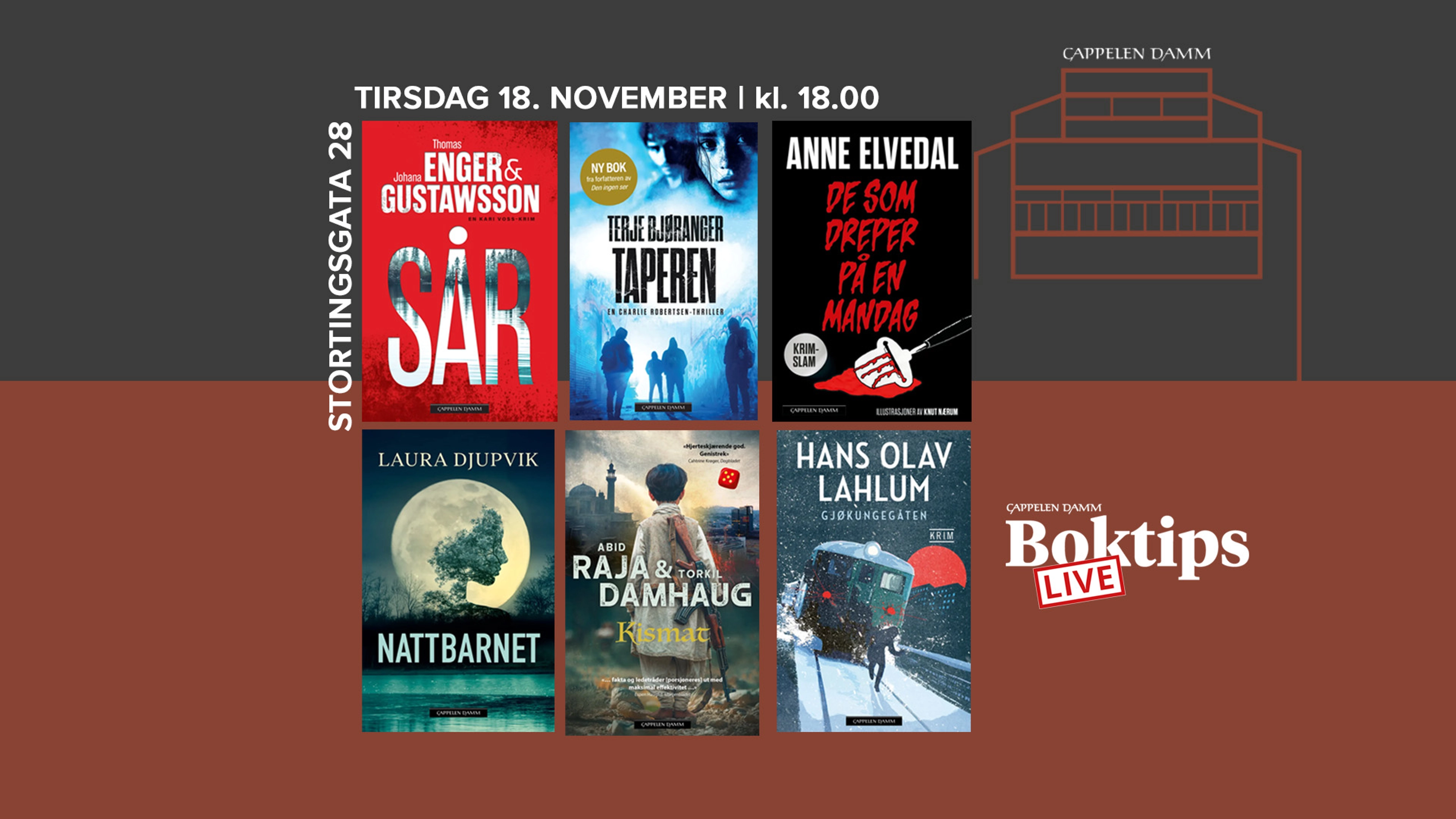 Velkommen til Boktips LIVE - Krimkveld!