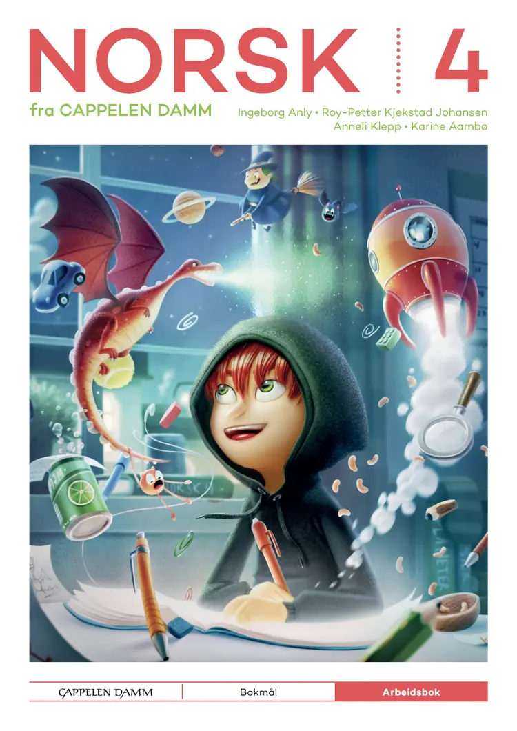 Omslag Norsk 4 fra Cappelen Damm Arbeidsbok av Karine Aambø, Ingeborg Anly, Anneli Klepp og Roy-Petter K. Johansen (Heftet)