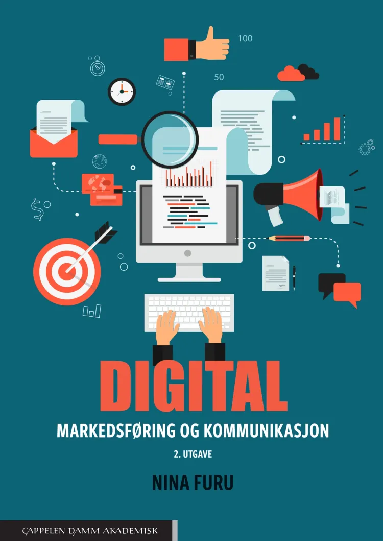 Omslag Digital markedsføring og kommunikasjon av Nina Furu (Heftet)