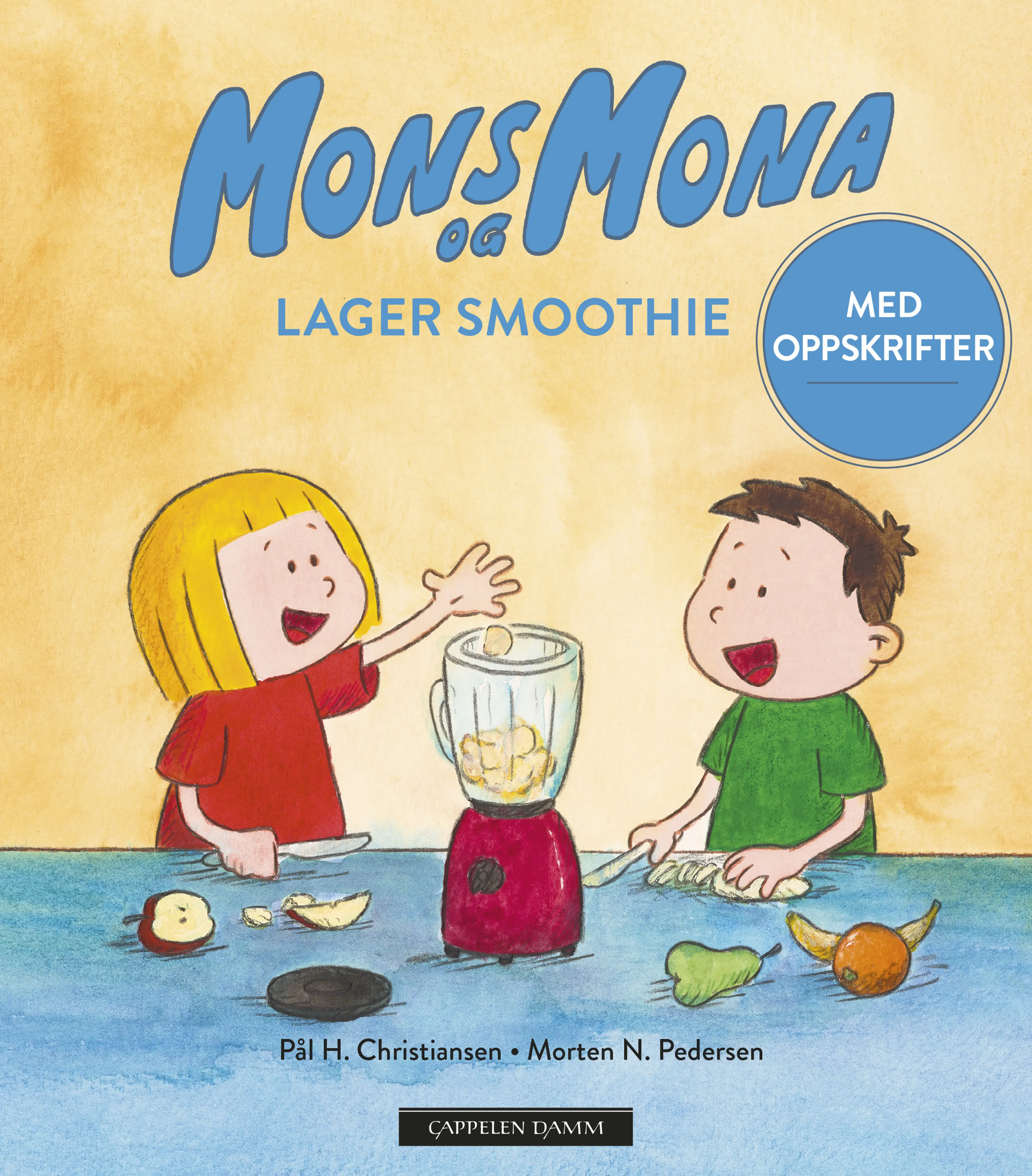 Omslag Mons og Mona lager smoothie - med oppskrifter av Pål H. Christiansen og Morten N. Pedersen (Innbundet)