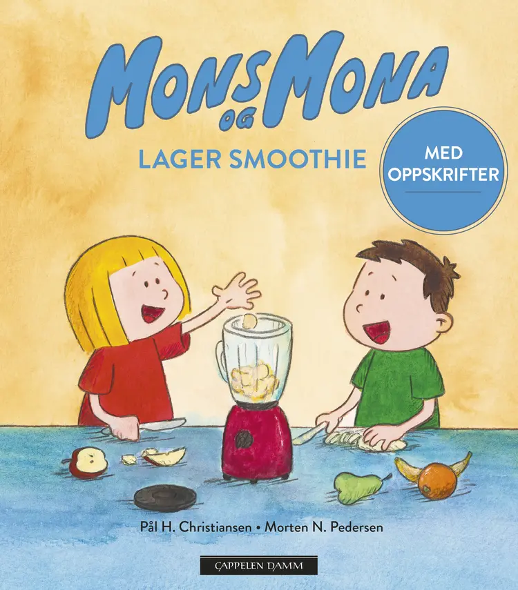 Omslag Mons og Mona lager smoothie - med oppskrifter av Pål H. Christiansen og Morten N. Pedersen (Innbundet)