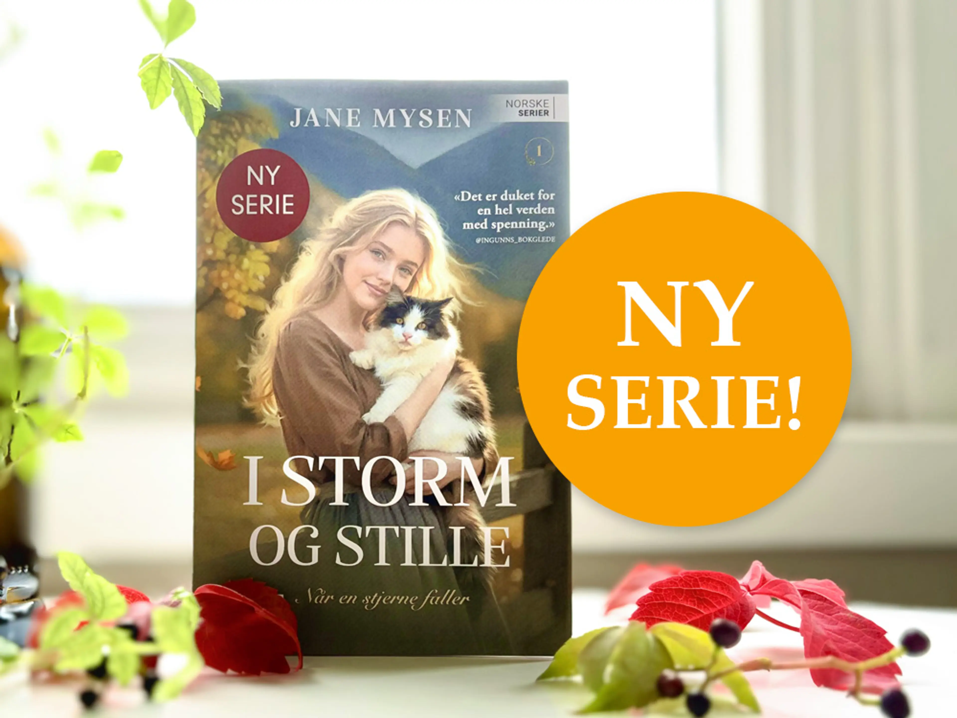 Foto av første bok i serien I storm og stille
