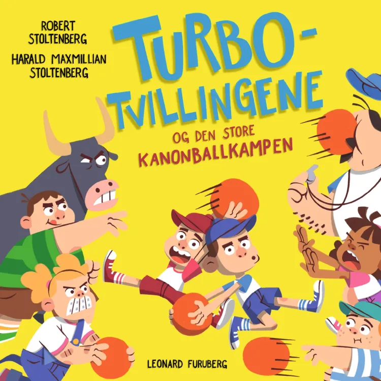 Omslag Turbotvillingene og den store kanonballkampen av Harald Maxmillian Stoltenberg og Robert Stoltenberg (Lydbok)