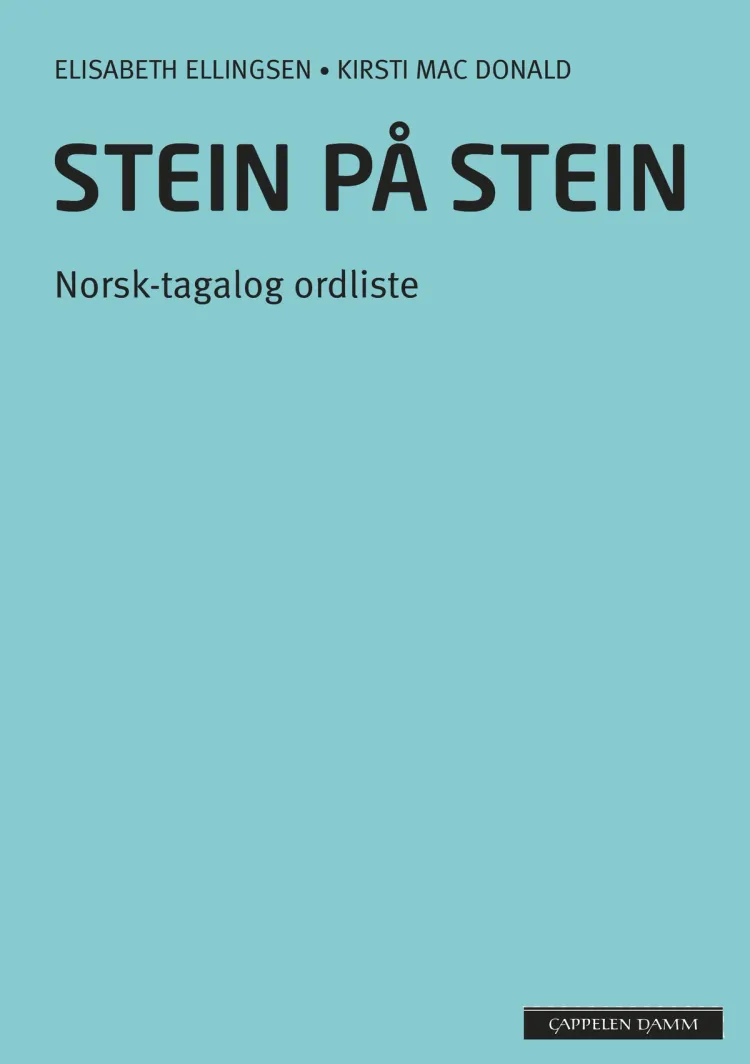 Omslag Stein på stein Norsk-tagalog ordliste (2014) av Elisabeth Ellingsen og Kirsti Mac Donald (Heftet)