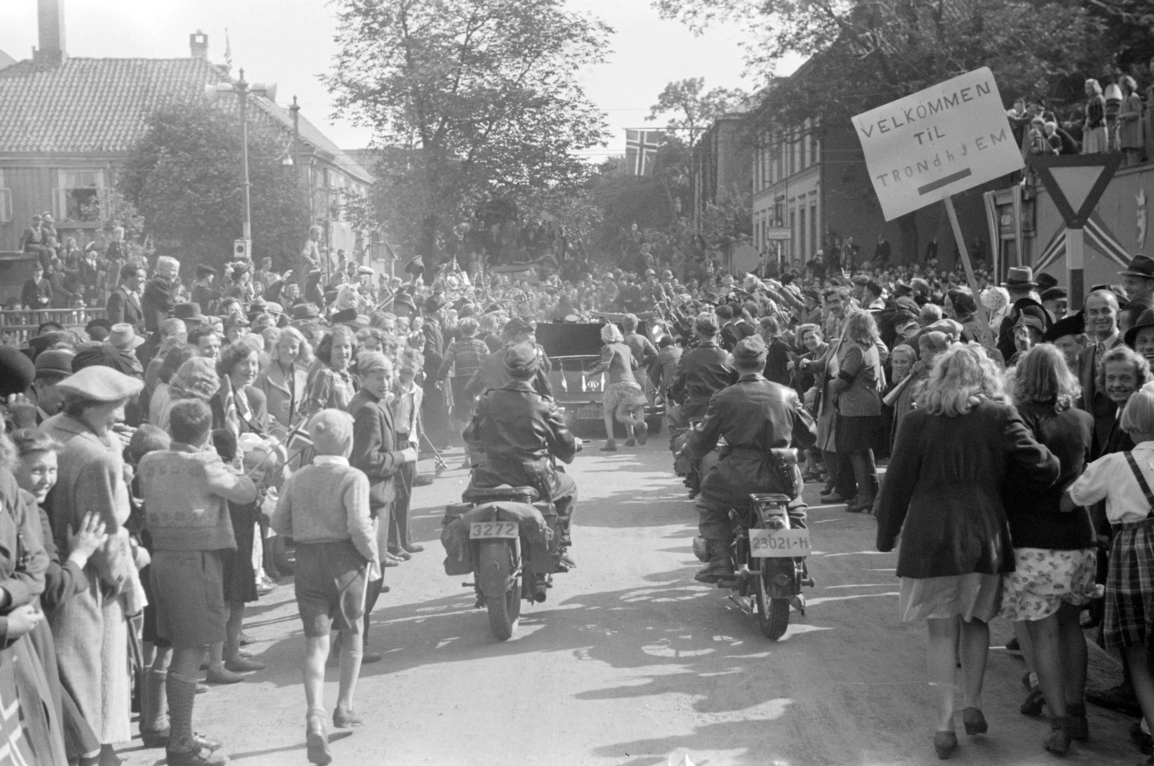 Fra Kong Haakons besøk i Trondheim i 1945