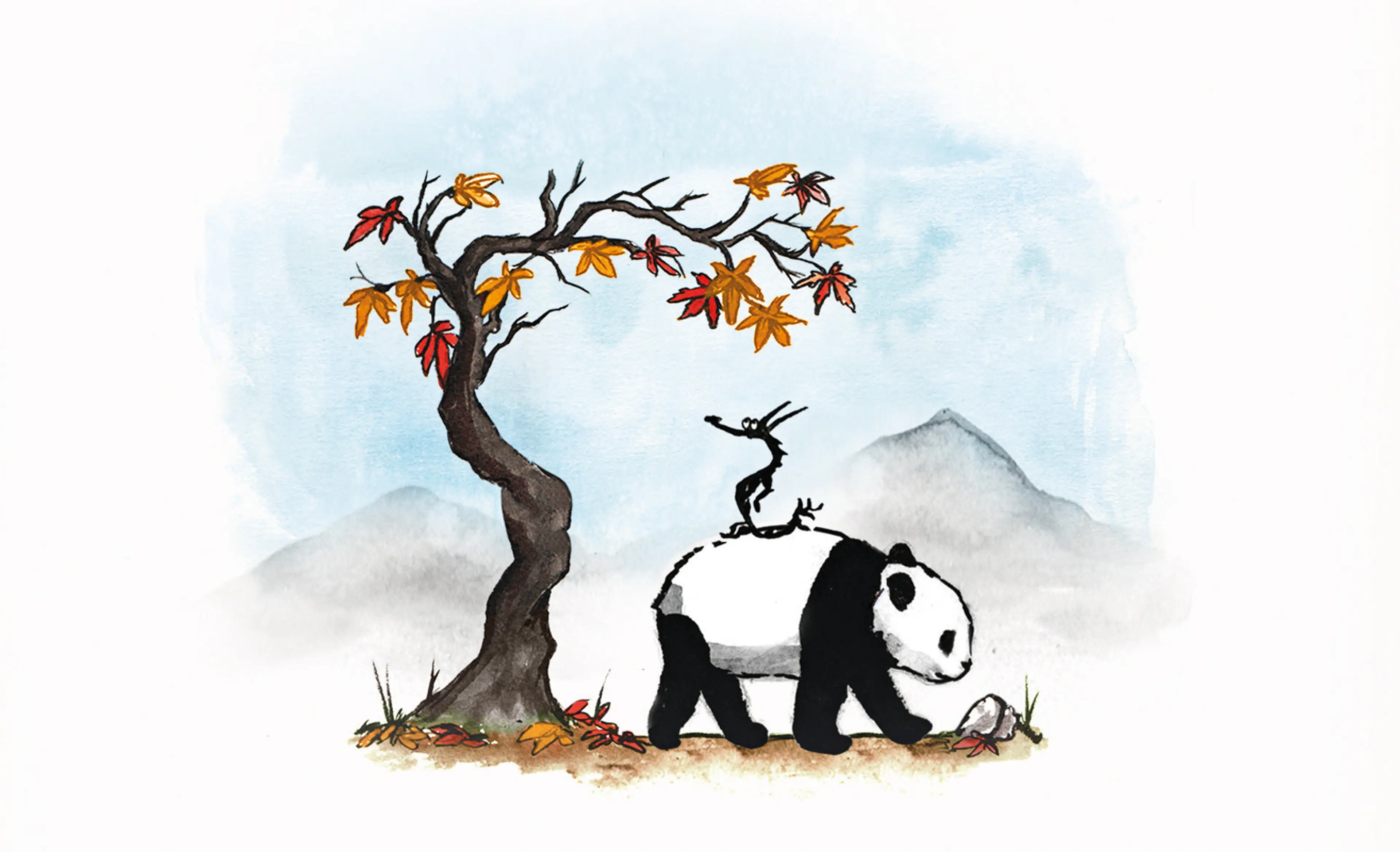 Omslag Store panda og Lille drage av James Norbury (Innbundet)