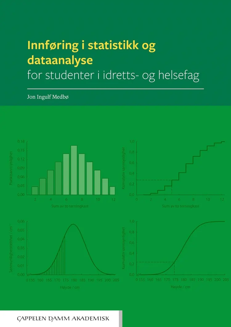 Omslag Innføring i statistikk og dataanalyse for studenter i idretts- og helsefag av Jon Ingulf Medbø (Heftet)