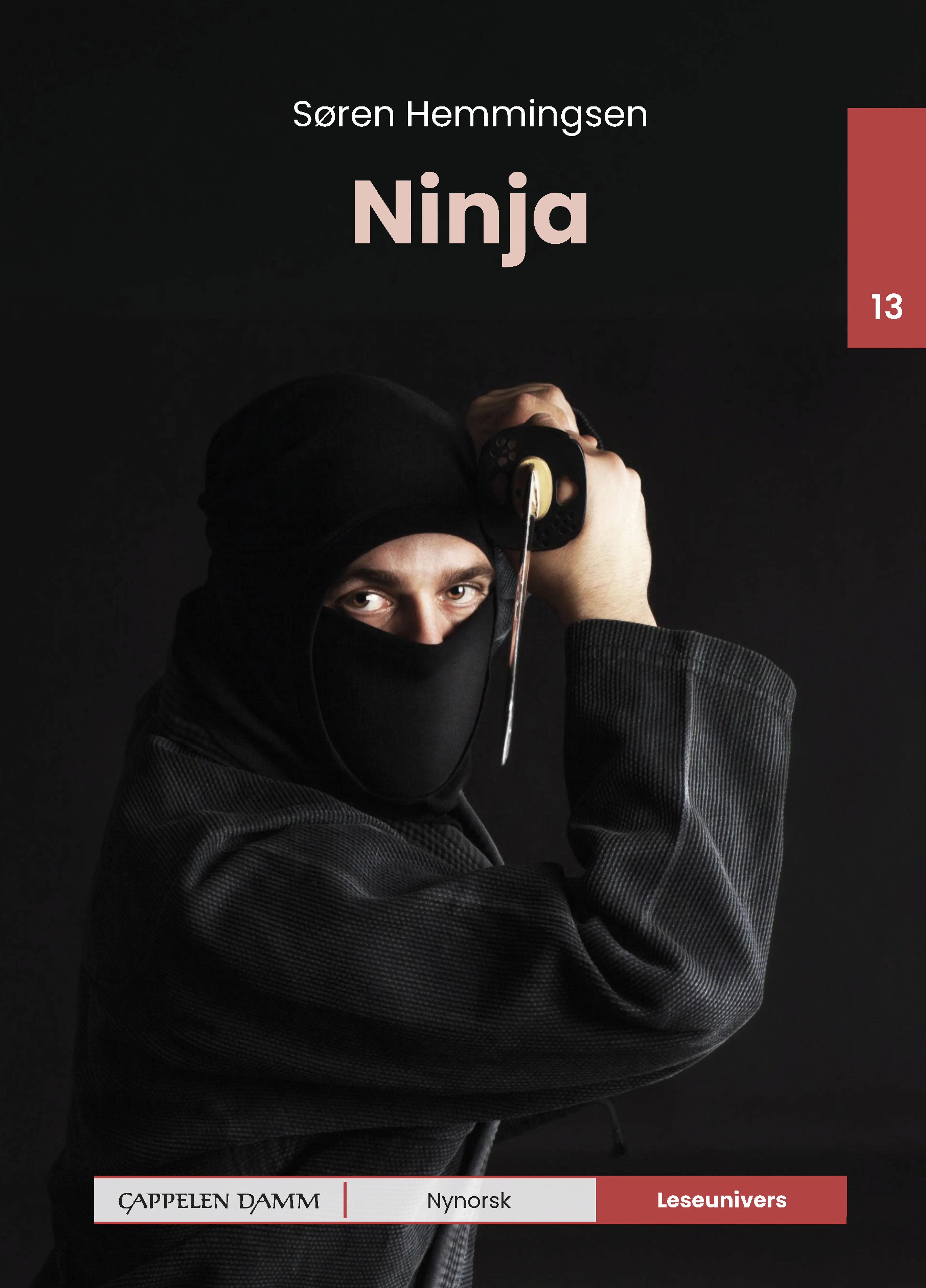 Omslag Leseunivers 13: Ninja av Søren Hemmingsen (Innbundet)