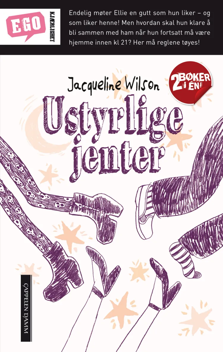 Omslag Ustyrlige jenter + Deppa jenter av Jacqueline Wilson (Heftet)