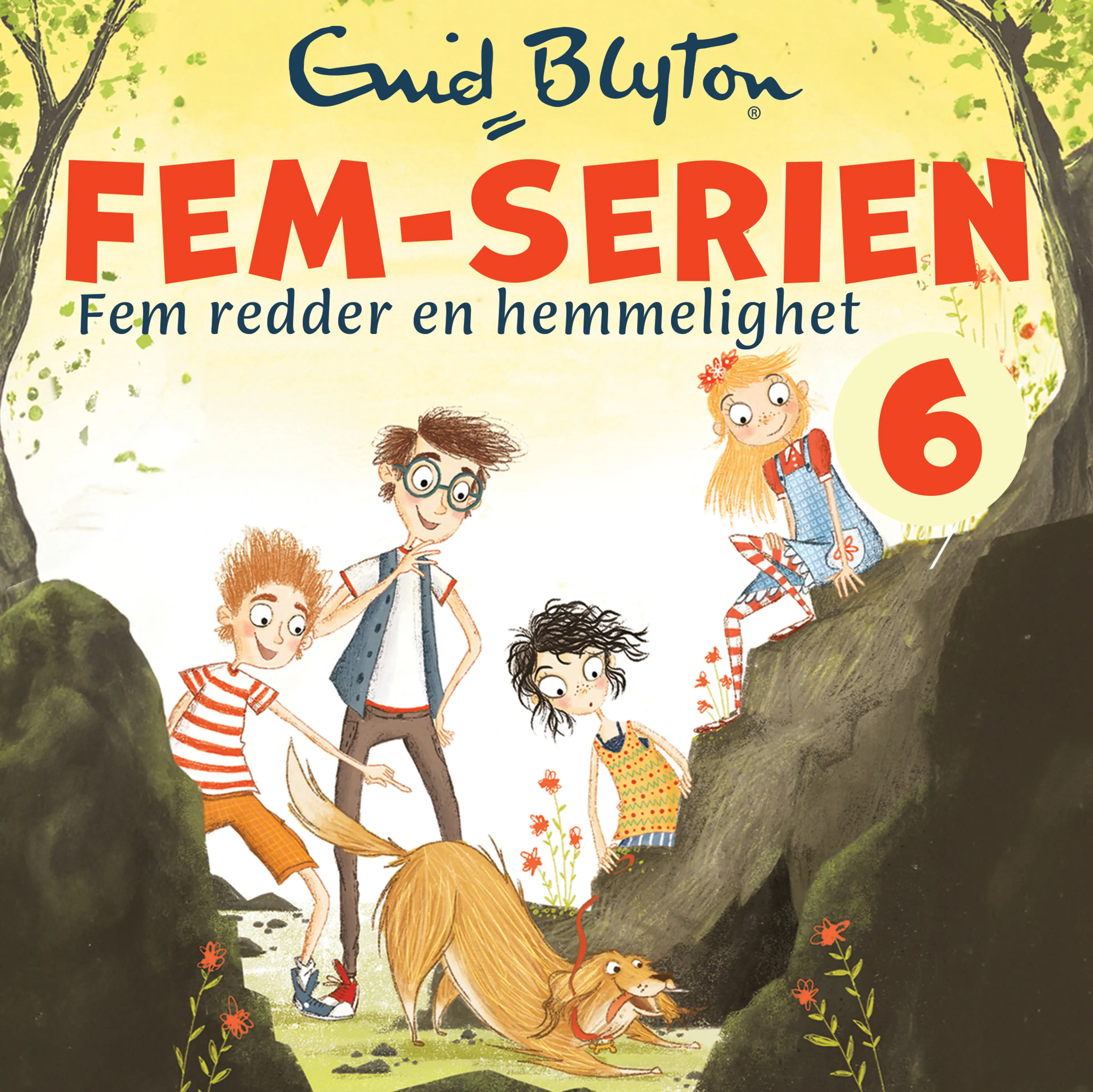 Omslag Fem redder en hemmelighet av Enid Blyton (Lydbok)