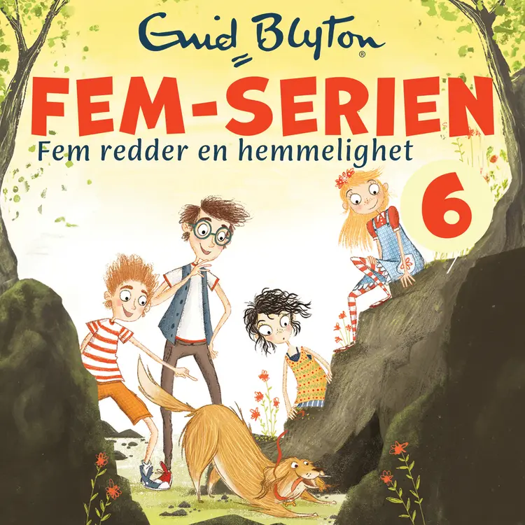 Omslag Fem redder en hemmelighet av Enid Blyton (Lydbok)