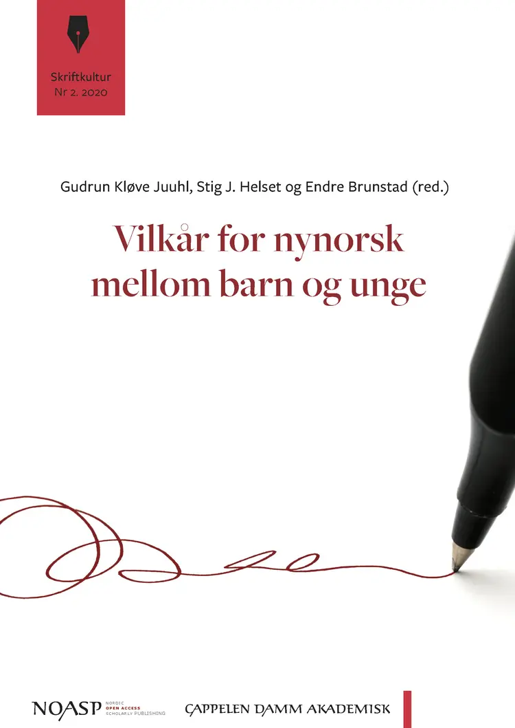 Omslag Vilkår for nynorsk mellom barn og unge av Gudrun Kløve Juuhl , Stig J. Helset og Endre Brunstad (red.) (Heftet)