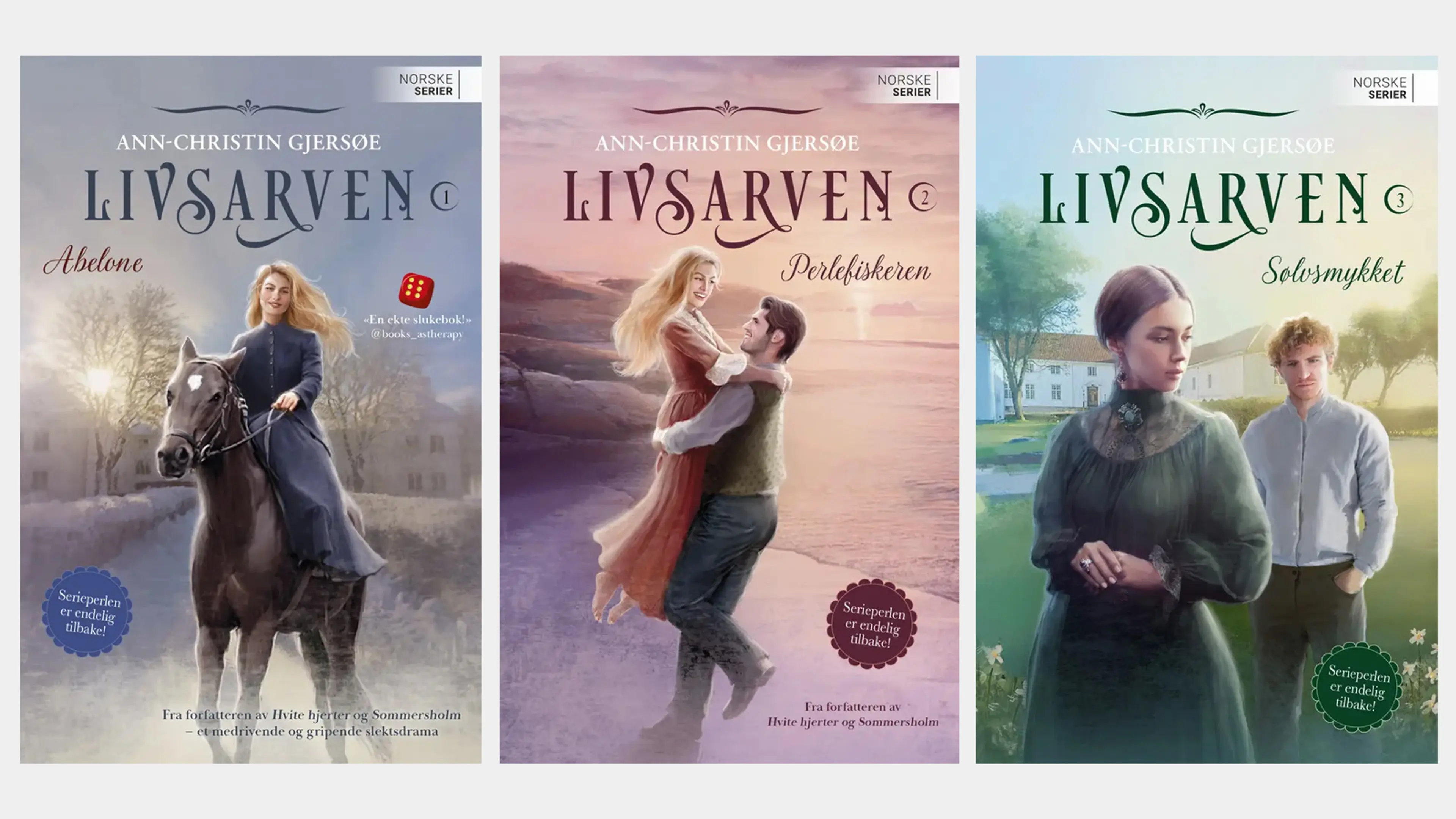 De tre første bøkene i serien Livsarven