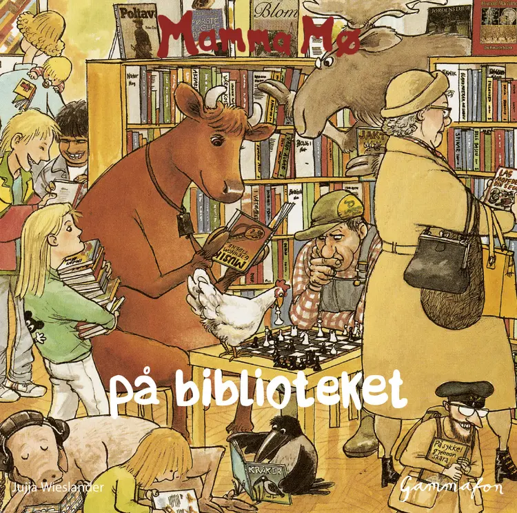 Omslag Mamma Mø på biblioteket av Jujja Wieslander (Lydbok)