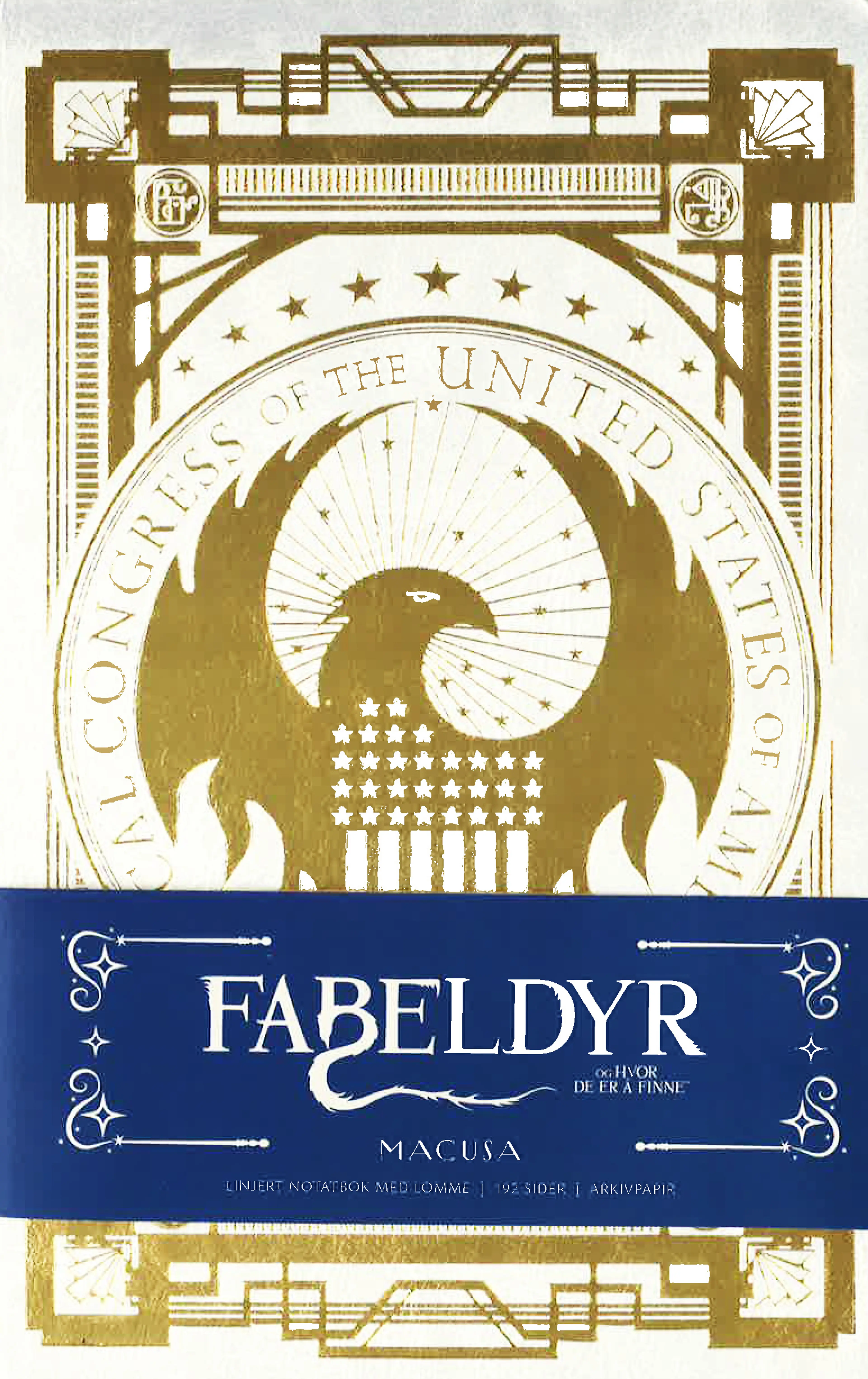 Omslag Fabeldyr og hvor de er å finne: Macusa linjert notatbok (Innbundet)