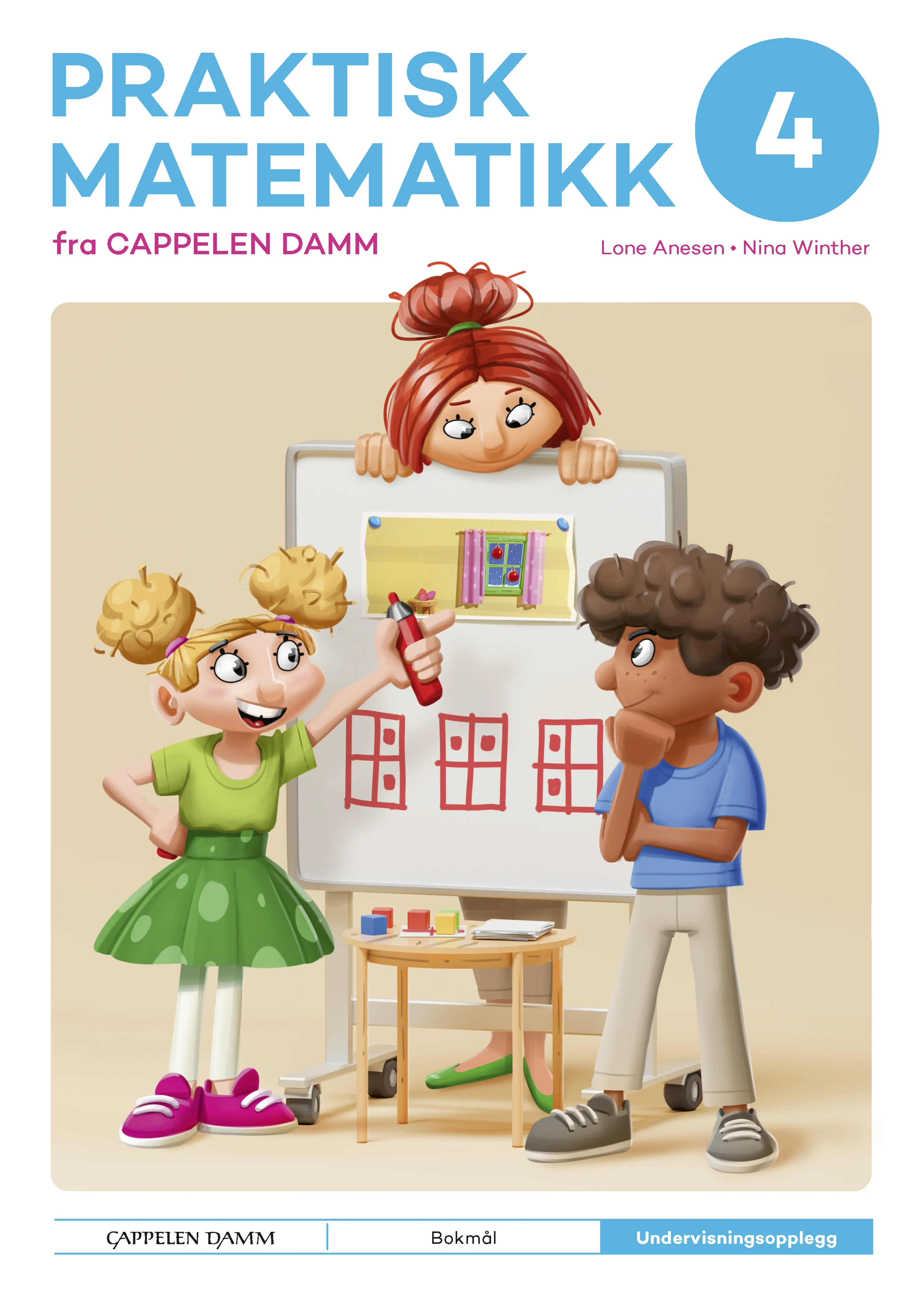Omslag Praktisk matematikk 4 fra Cappelen Damm Undervisningsopplegg av Lone Anesen og Nina Winther (Ukjent)