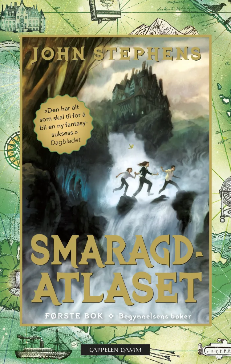 Omslag Smaragdatlaset. Begynnelsens bøker 1 av John Stephens (Heftet)
