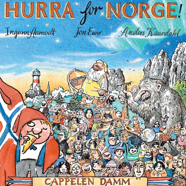 Omslag Hurra for Norge! av Jon Ewo og Ingunn Aamodt (Lydbok)