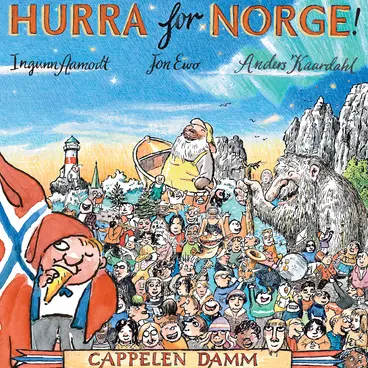 Omslag Hurra for Norge! av Jon Ewo og Ingunn Aamodt (Lydbok)