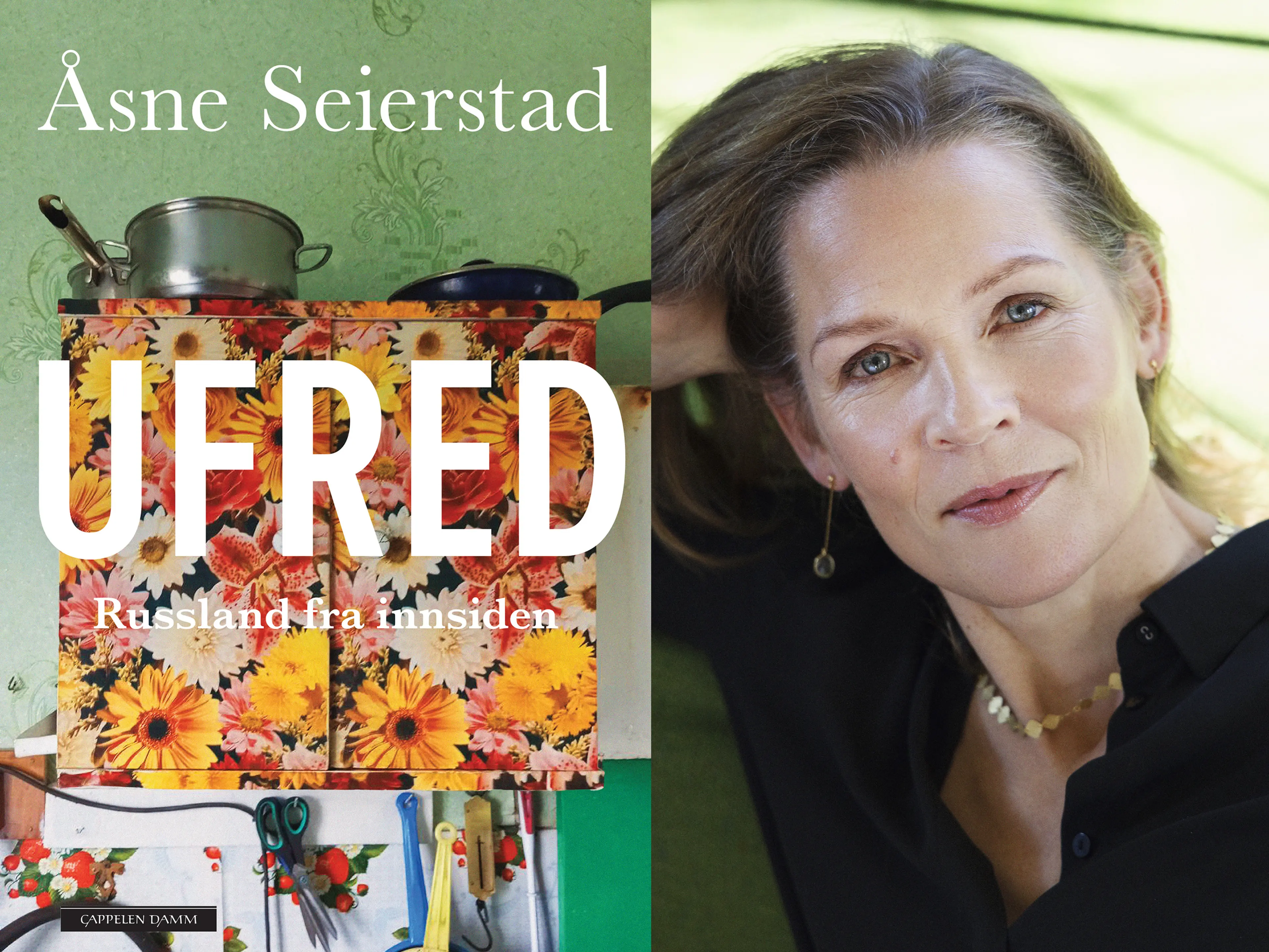 Åsne Seierstad med boken Ufred