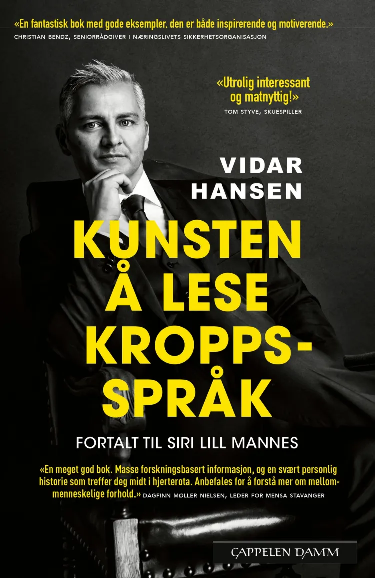 Omslag Kunsten å lese kroppsspråk av Vidar Hansen og Siri Lill Mannes (Heftet)