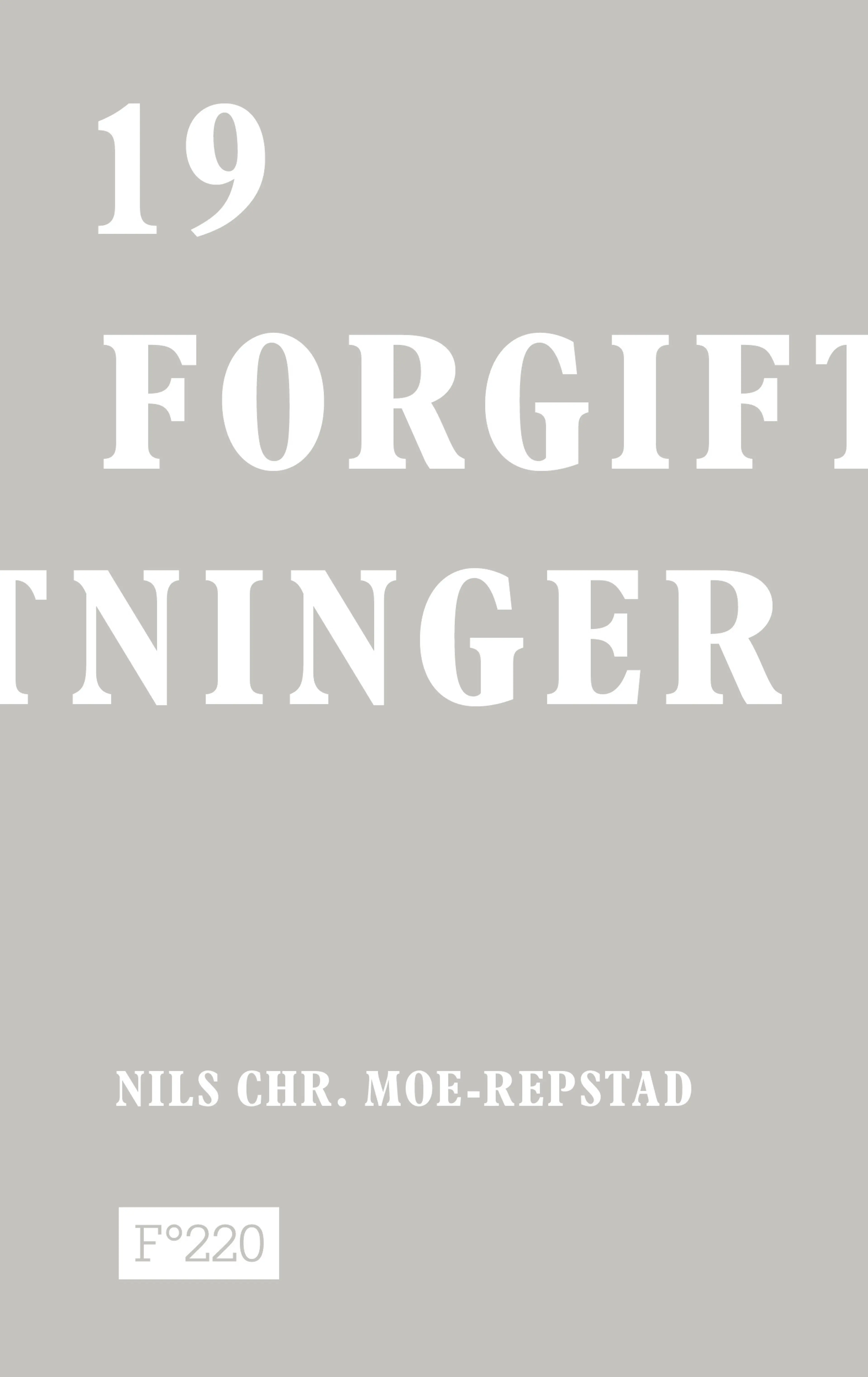 Omslag 19 forgiftninger av Nils Christian Moe-Repstad (Innbundet)