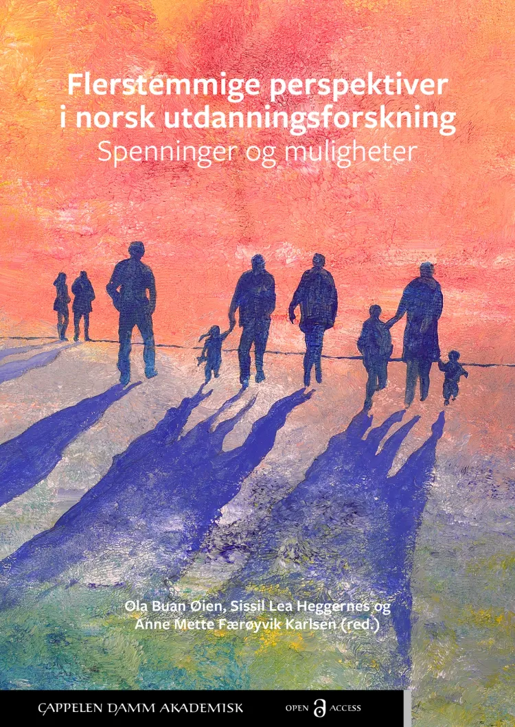 Omslag Flerstemmige perspektiver i norsk utdanningsforskning av Ola Buan Øien, Sissil Lea Heggernes og Anne Mette Færøyvik Karlsen (Ebok)