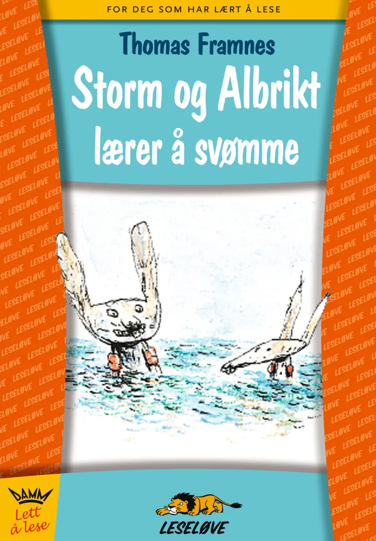 Omslag Leseløve - Storm og Albrikt lærer å svømme av Thomas Framnes (Innbundet)