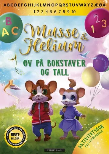 Omslag Musse & Helium - Øv på bokstaver og tall av Camilla Brinck (Heftet)
