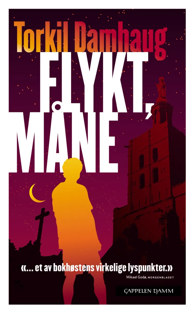 Omslag Flykt, måne av Torkil Damhaug (Heftet)