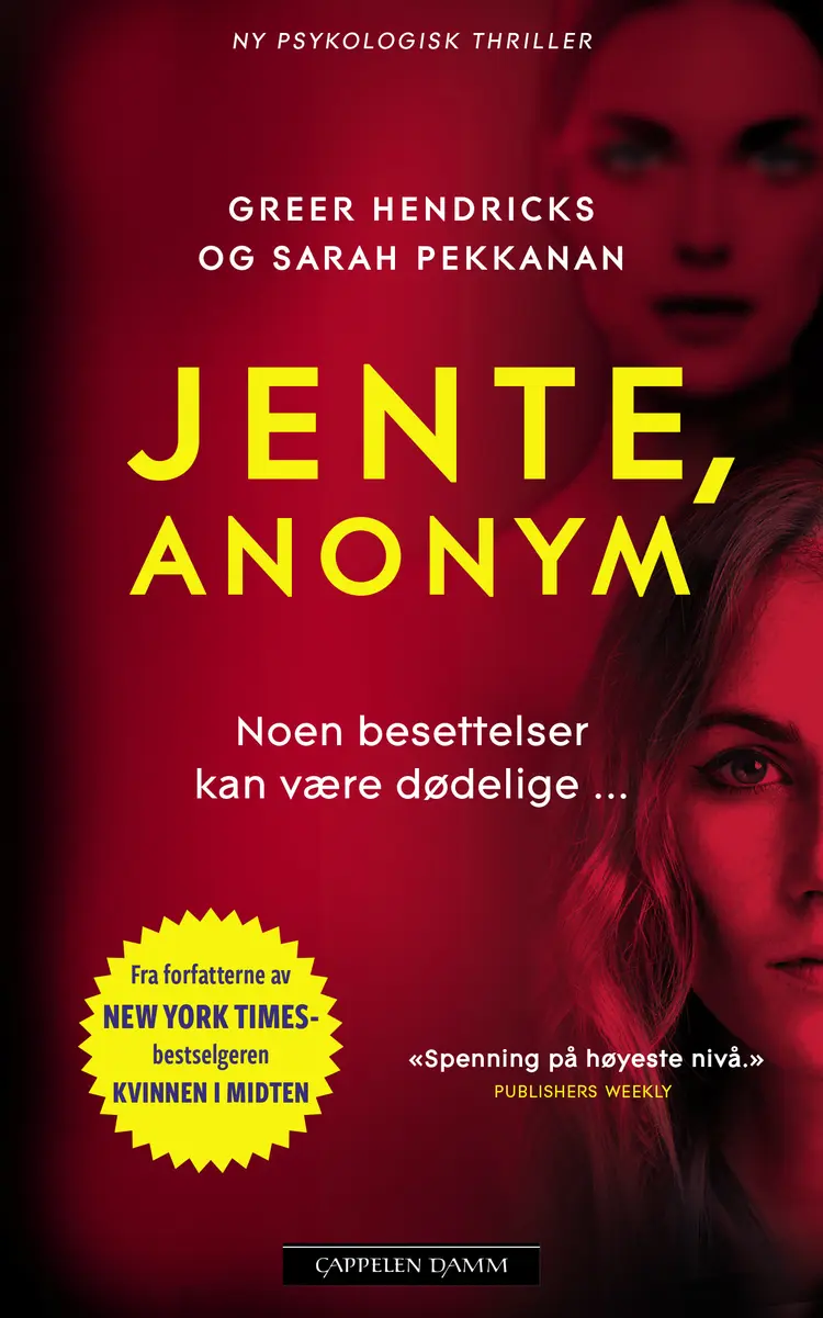 Omslag Jente, anonym av Greer Hendricks og Sarah Pekkanen (Heftet)