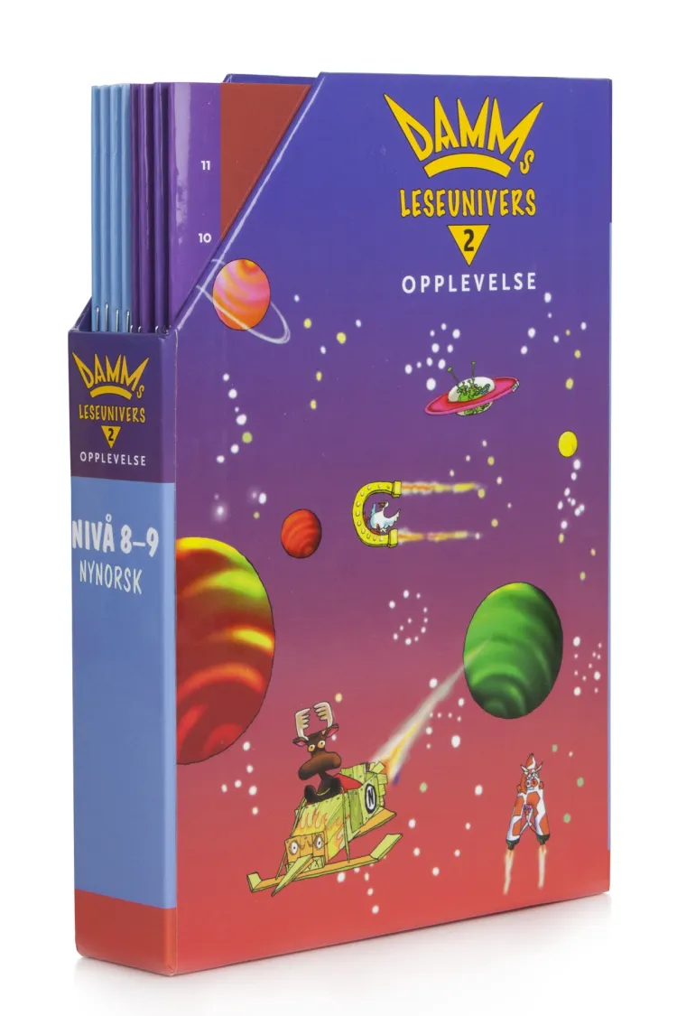 Omslag Damms leseunivers 2 Opplevelse Nivå 8-9 av Nina Matthis mfl. (Eske)