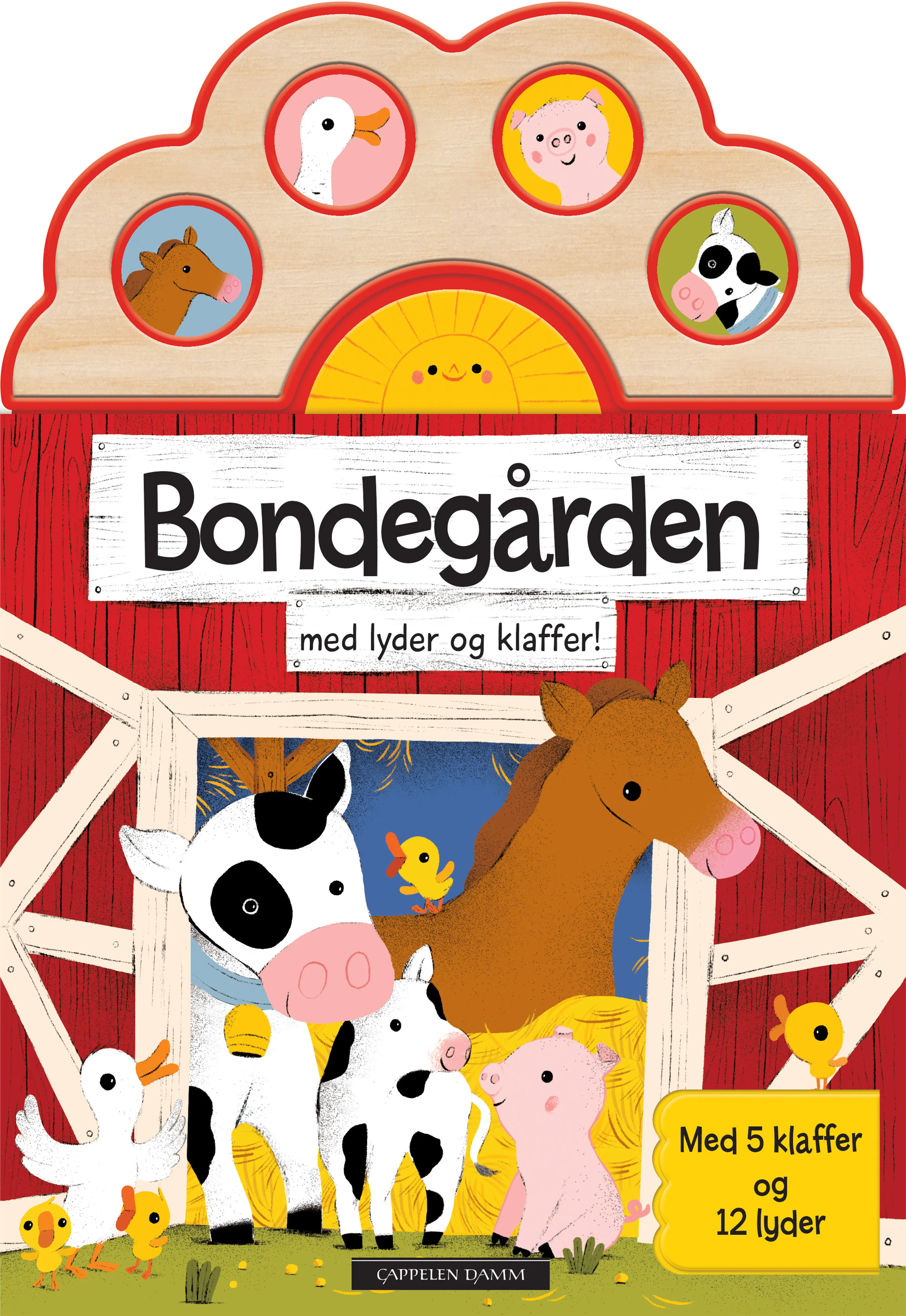 Omslag Bondegården med lyder og klaffer! (Innbundet)