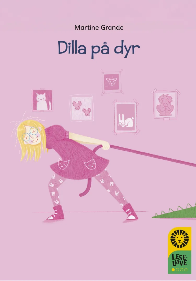 Omslag Leseløve nivå 1 - Dilla på dyr av Martine Grande (Innbundet)