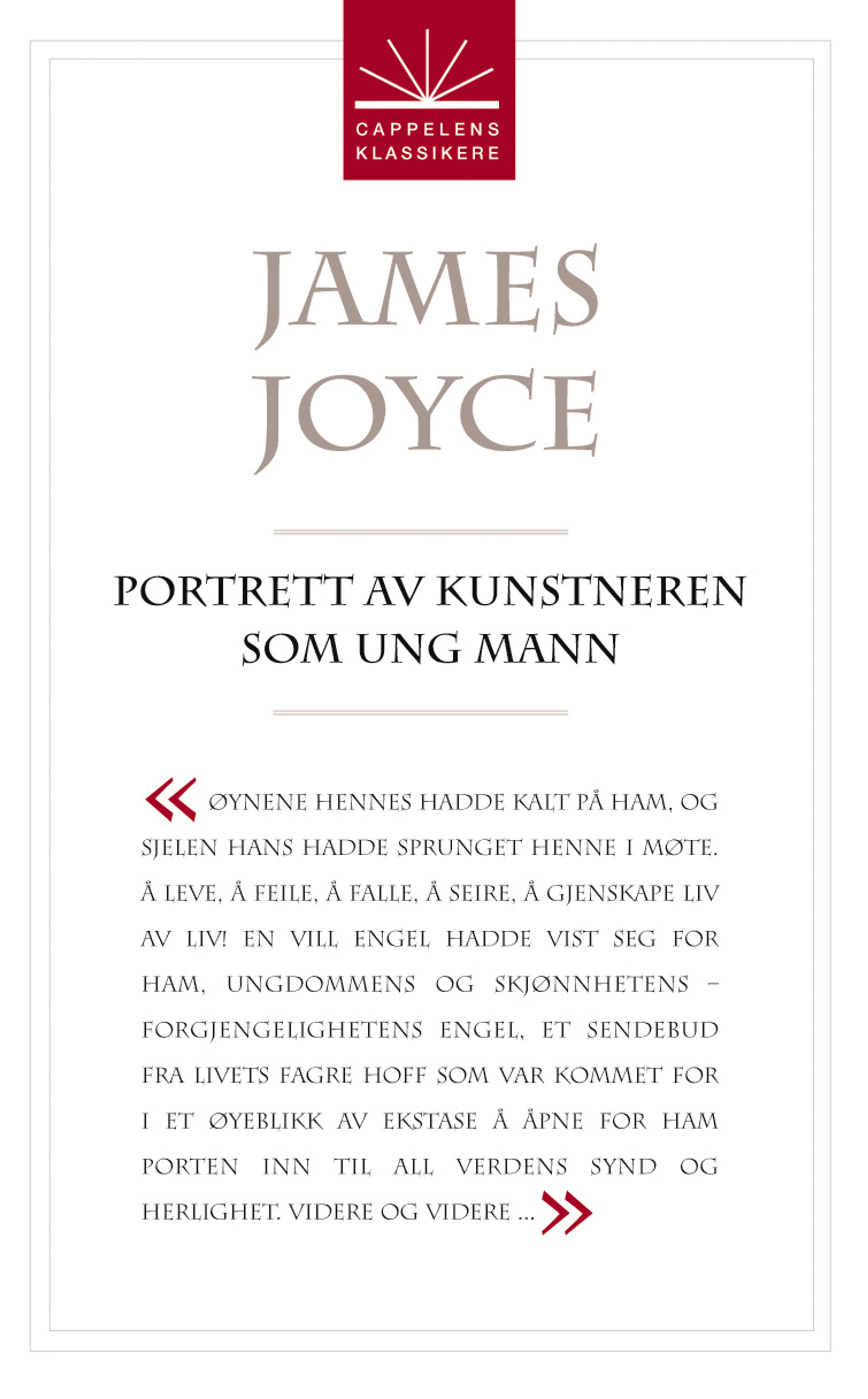 Omslag Portrett av kunstneren som ung mann av James Joyce (Heftet)
