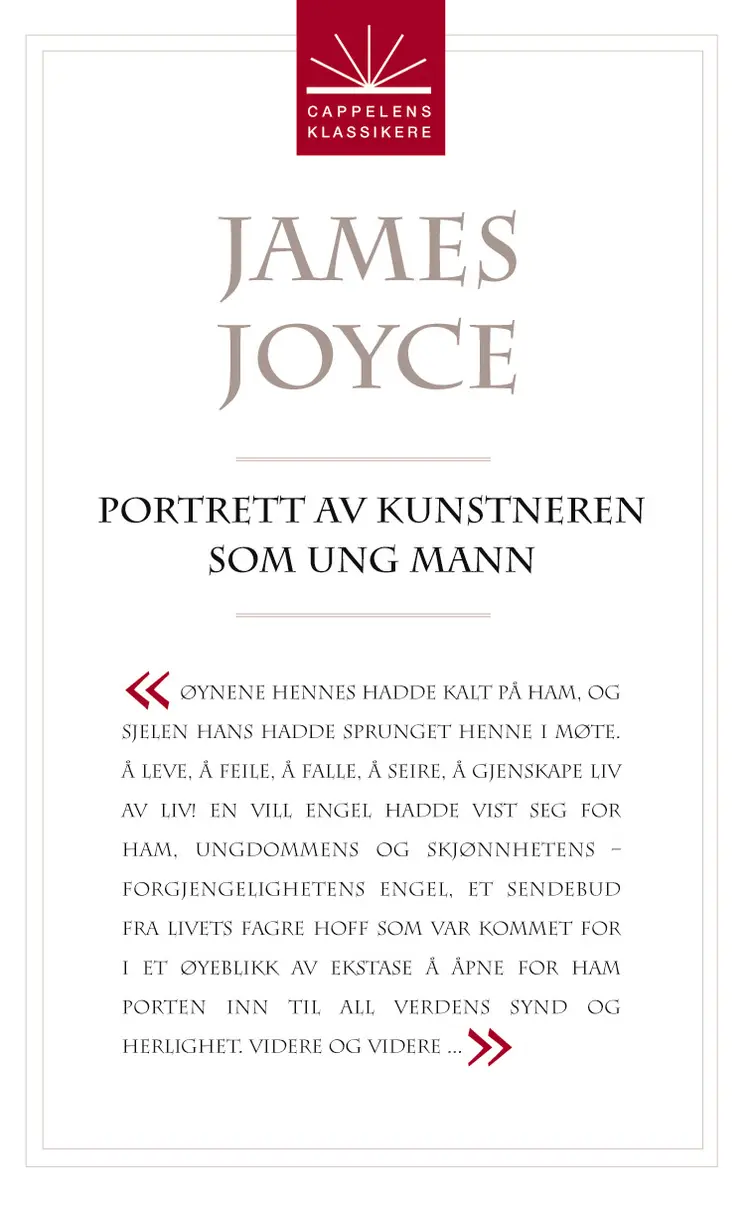 Omslag Portrett av kunstneren som ung mann av James Joyce (Heftet)