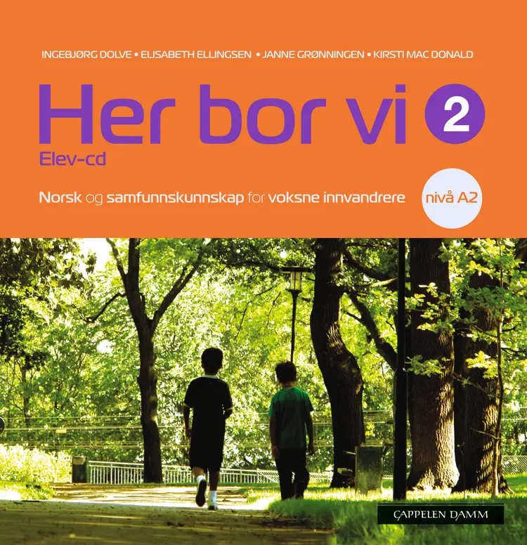 Omslag Her bor vi 2 Elev-cd av Ingebjørg Dolve, Elisabeth Ellingsen, Kirsti Mac Donald og Janne Grønningen (CD)