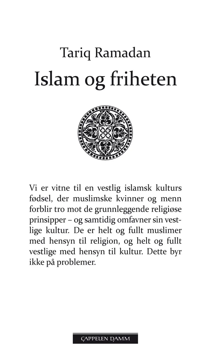 Omslag Islam og friheten av Tariq Ramadan (Innbundet)