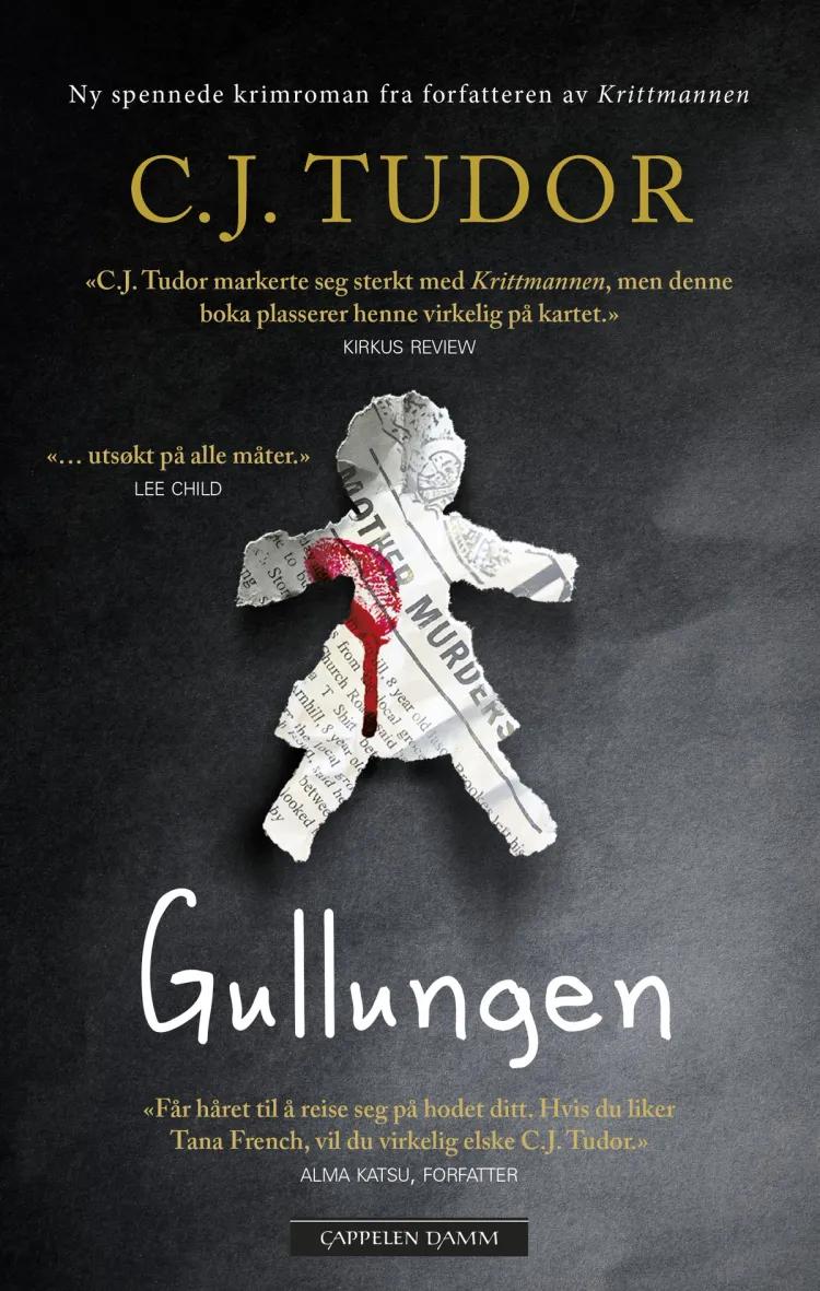 Omslag Gullungen av C.J. Tudor (Innbundet)