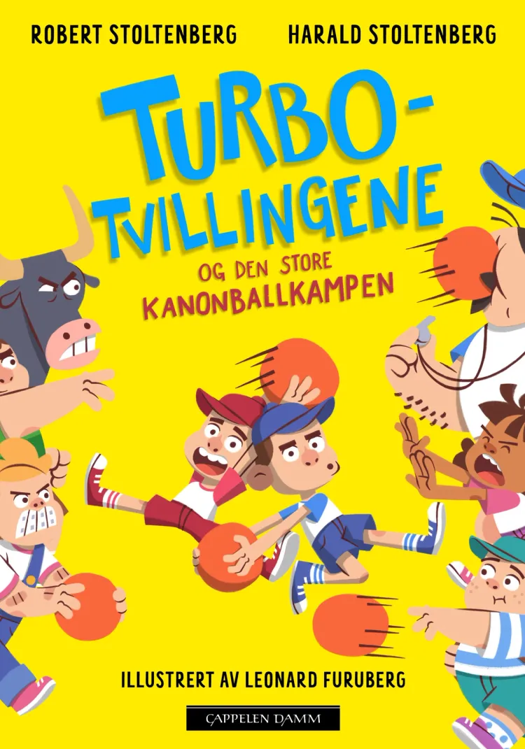 Omslag Turbotvillingene og den store kanonballkampen av Robert Stoltenberg og Harald Maxmillian Stoltenberg (Innbundet)