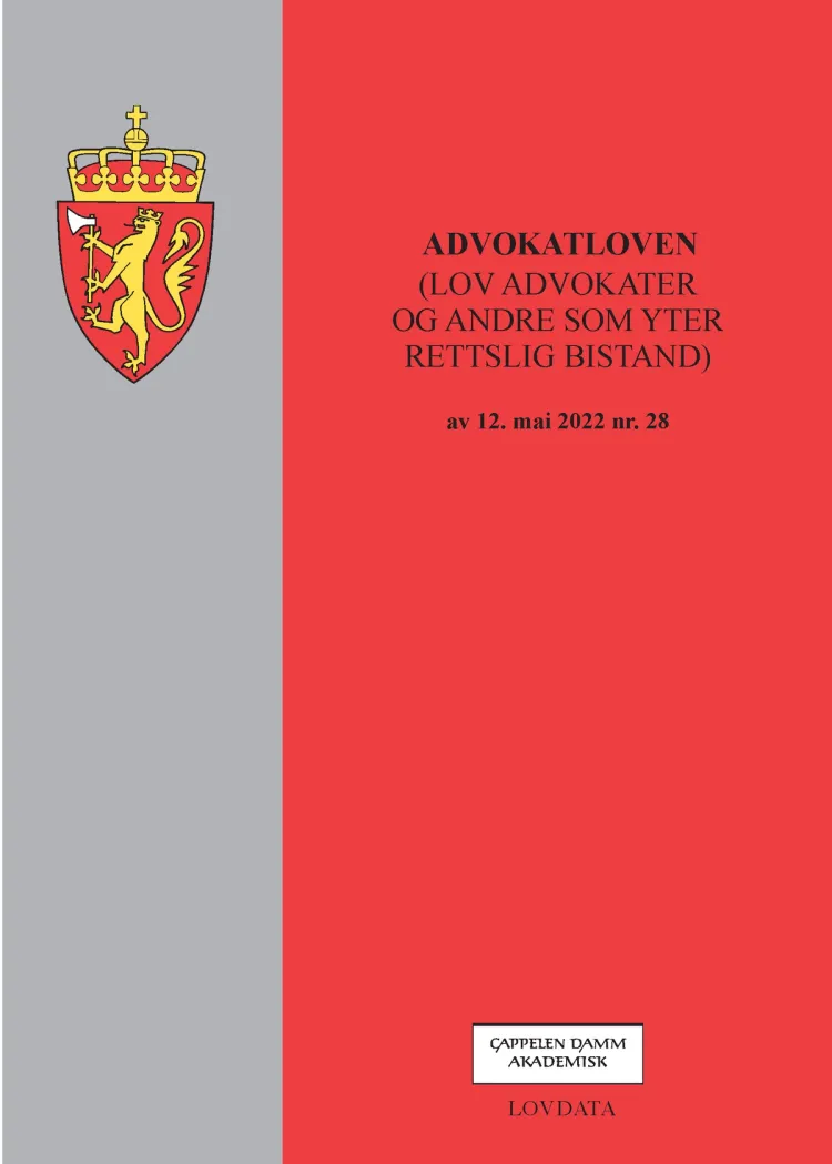 Omslag Advokatloven (lov om advokater og andre som yter rettslig bistand) (Heftet)