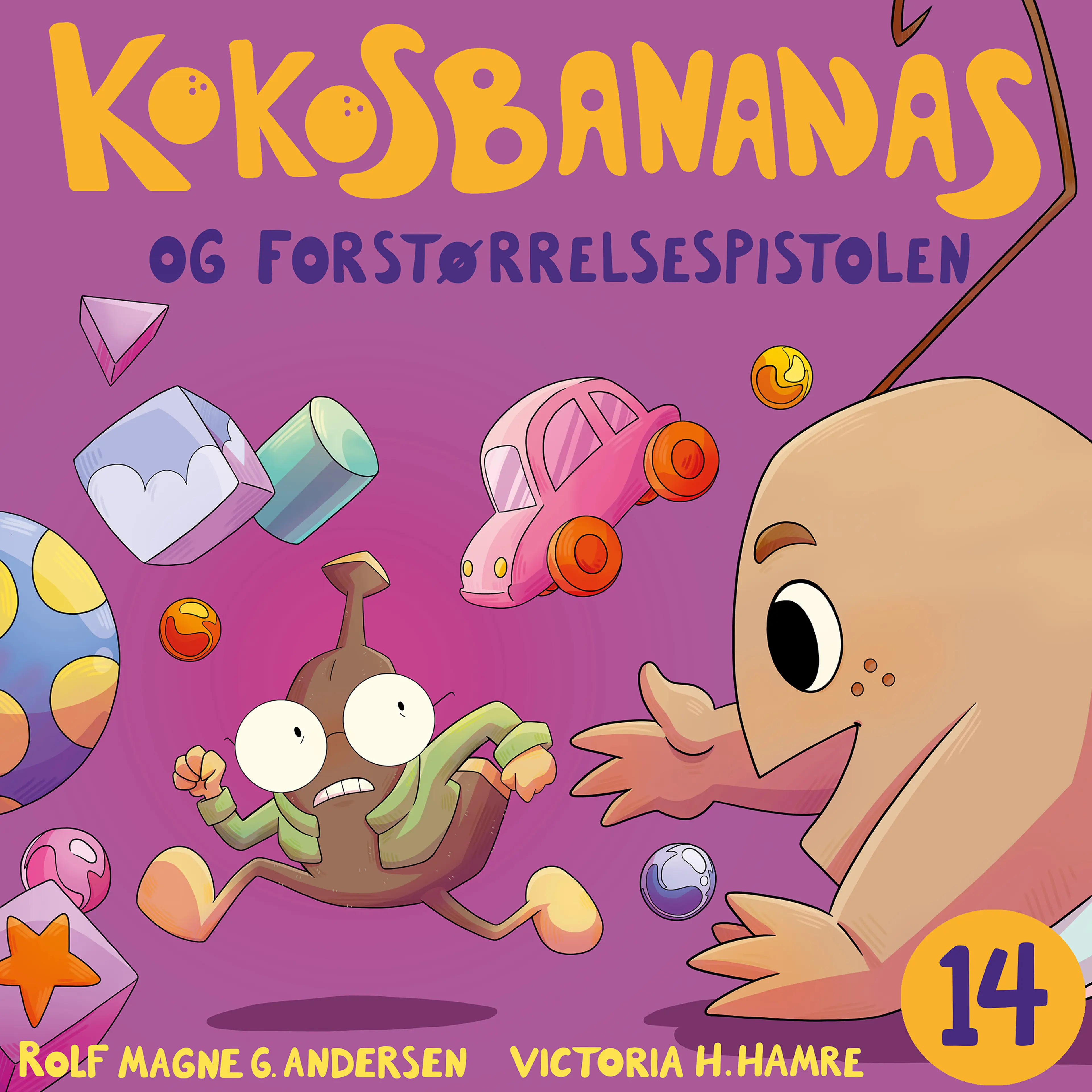 Omslag Kokosbananas og forstørrelsespistolen av Rolf Magne G. Andersen (Lydbok)